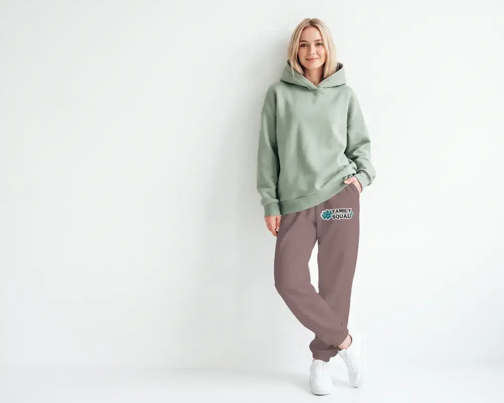 Model wearing a casual knit set