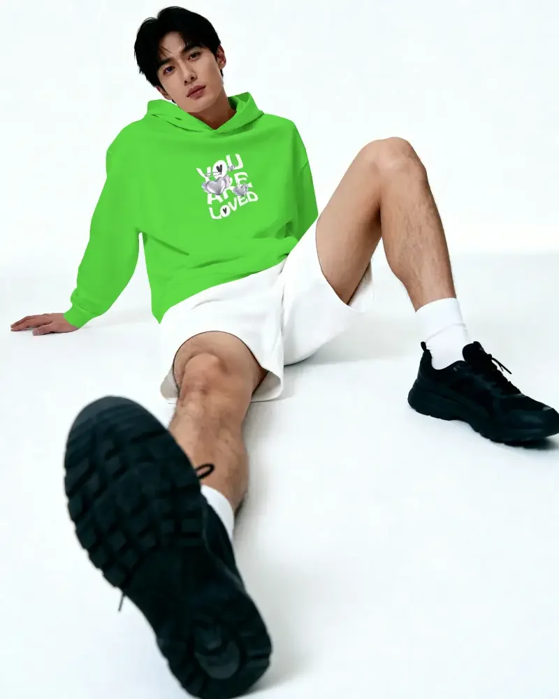 Green graphic hoodie